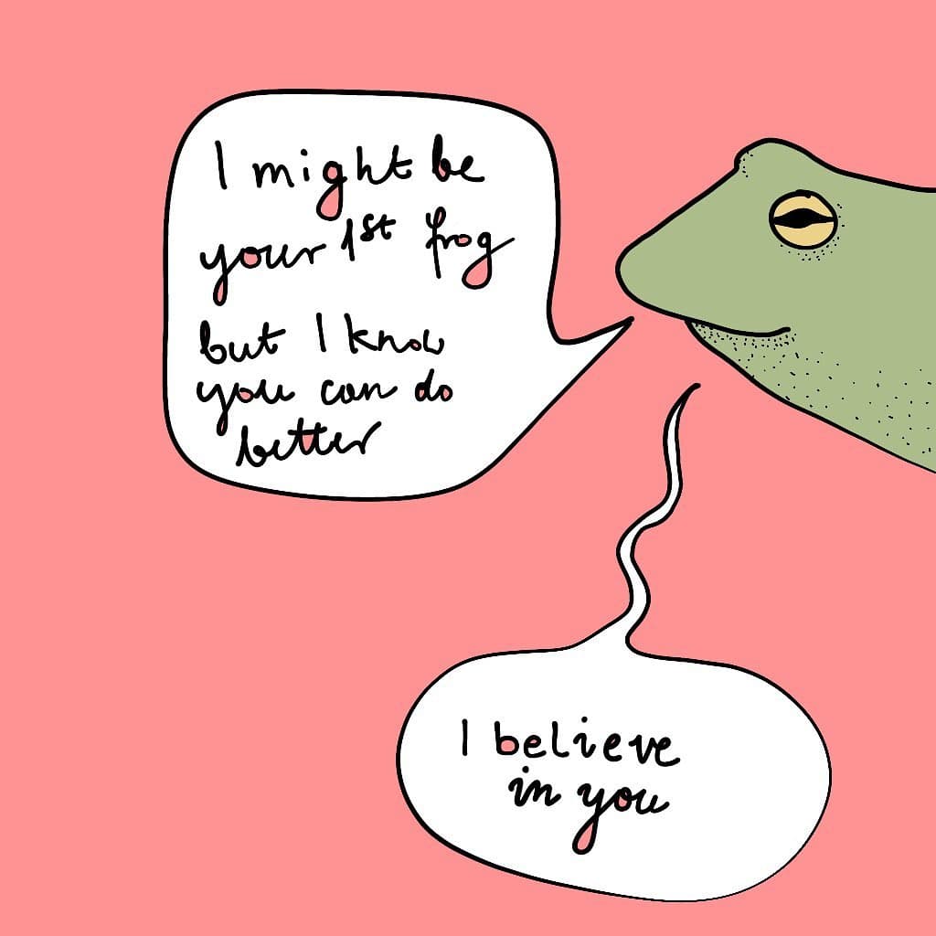 Moral support frog